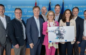 Landeshauptfrau Johanna Mikl-Leitner und die Geschäftsführungen der beteiligten Organisationen, © NLK Khittl